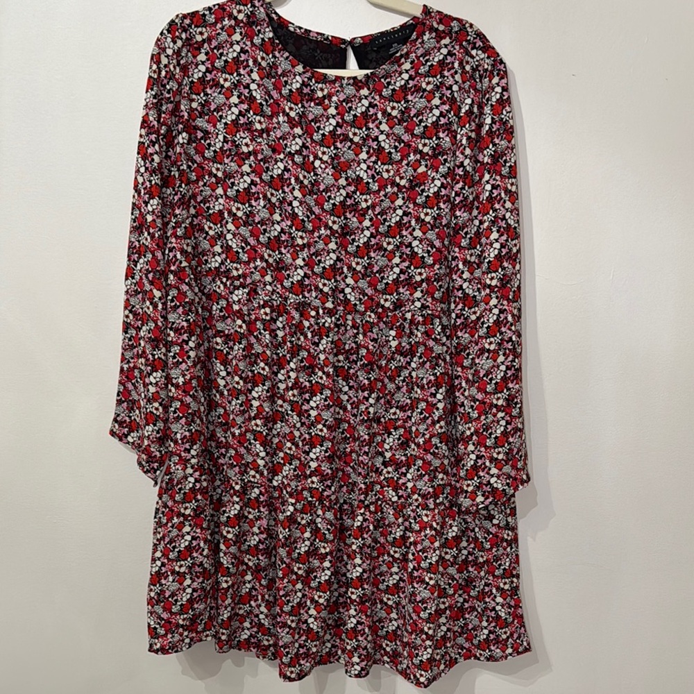 Sanctuary Floral Red and Black Dress NWT